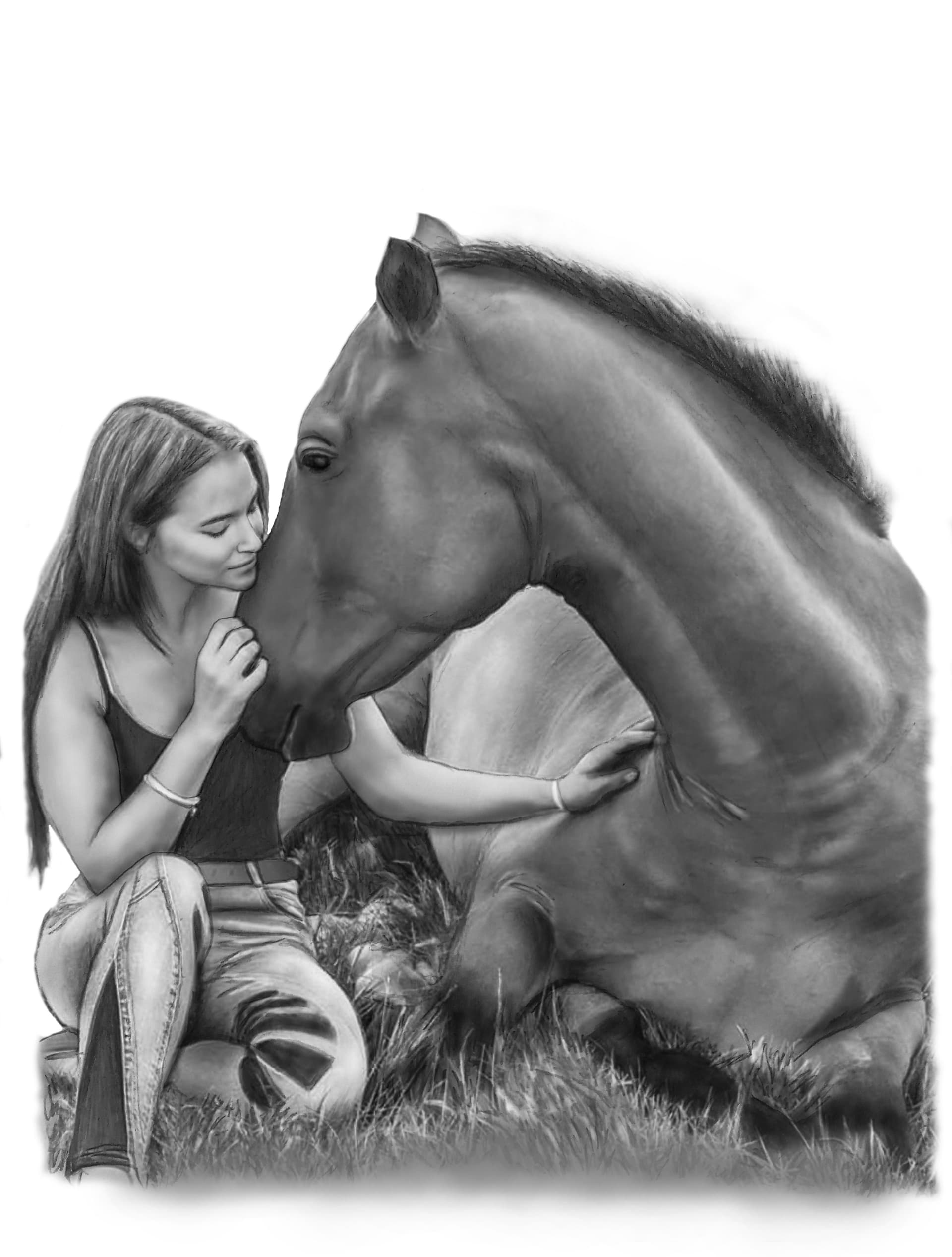 Heirloom + Video — A3 · 29.7×42cm hand-drawn portrait